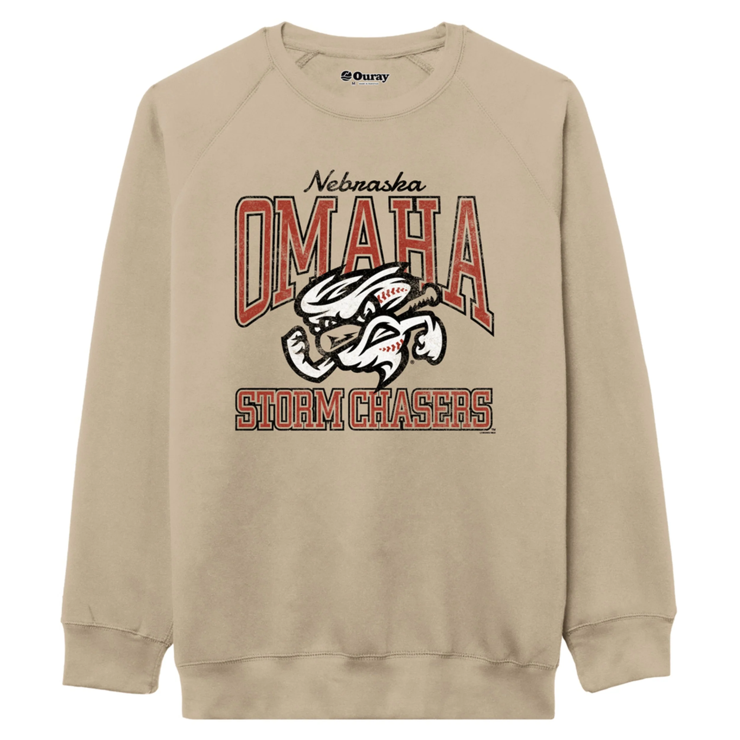 Omaha Storm Chasers Men's The Farm Tan Seal of Approval Crewneck Sweatshirt