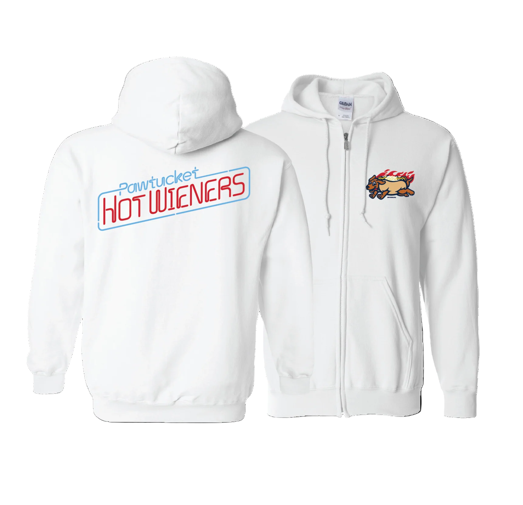 Pawtucket Hot Wieners Bimm Ridder White Full Zip Hood