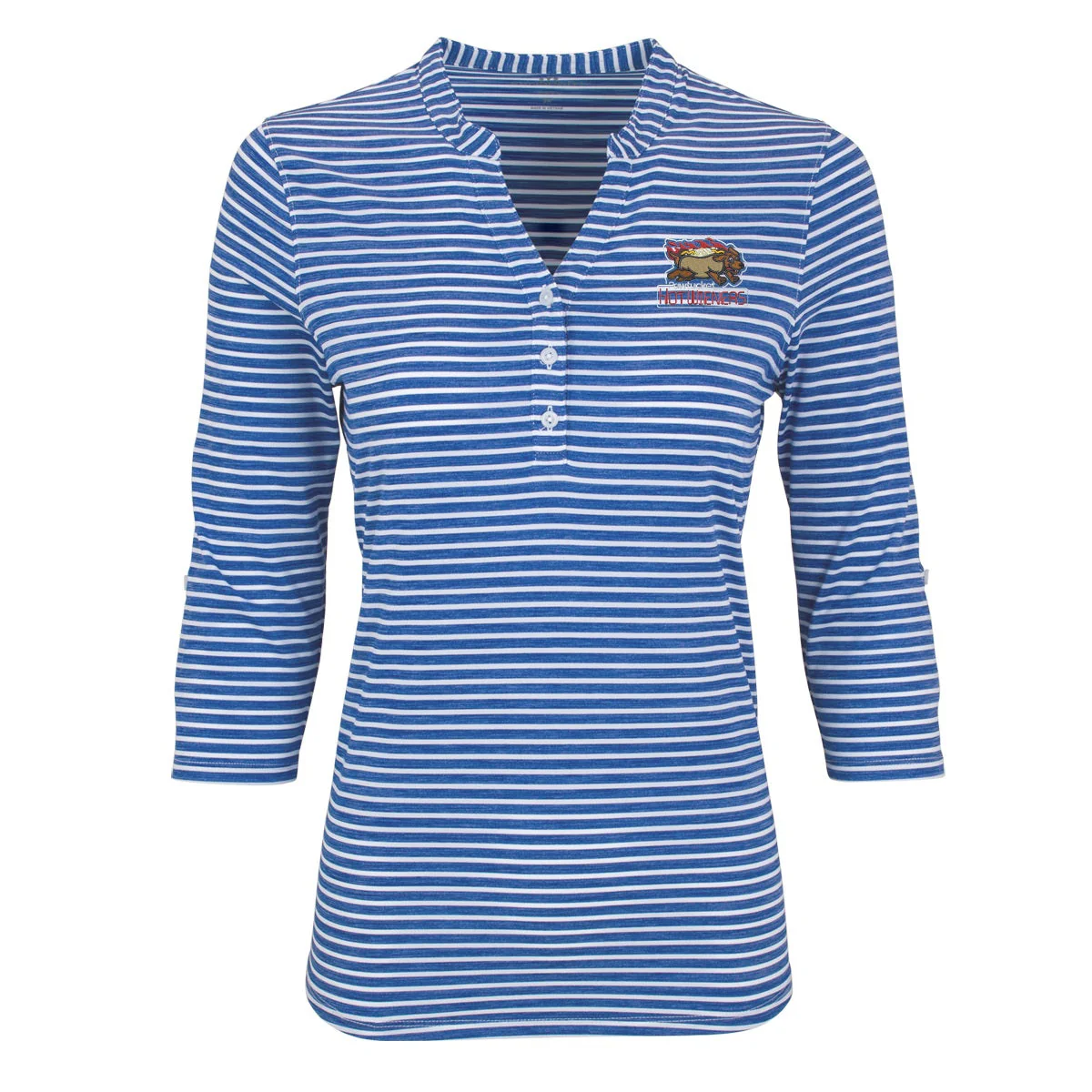 Pawtucket Hot Wieners Vantage Women's Blue Nailhead Stripe Polo