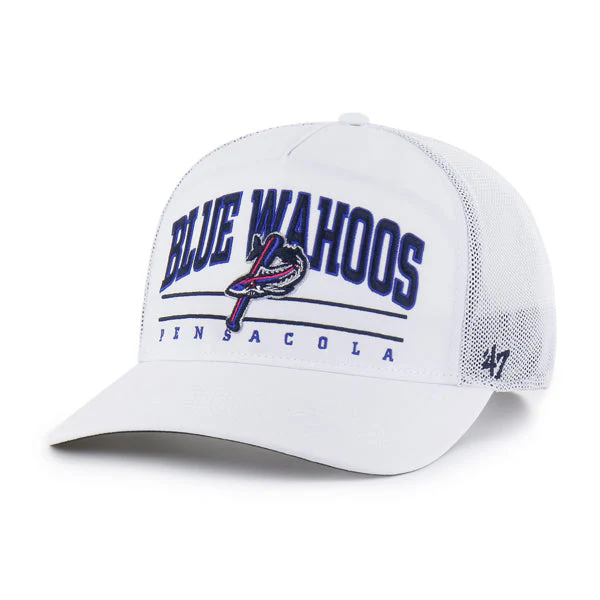 Pensacola Blue Wahoos 47B White BRRR Roscoe Mesh Hitch