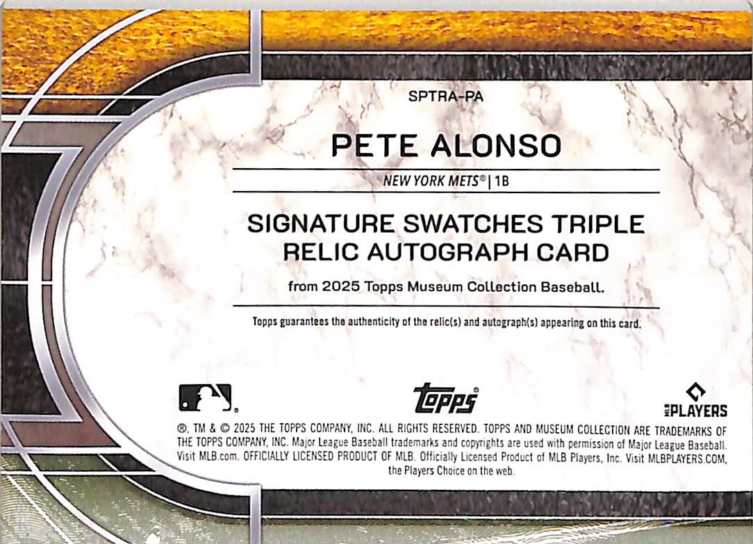 Pete Alonso 2025 Topps Museum Collection #SPTRA-P - Image 2