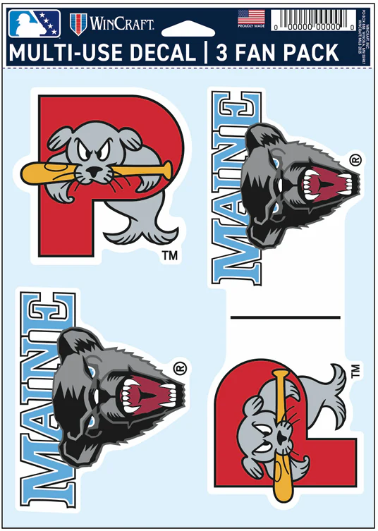 Portland Sea Dogs U of Maine Triple Decal Set