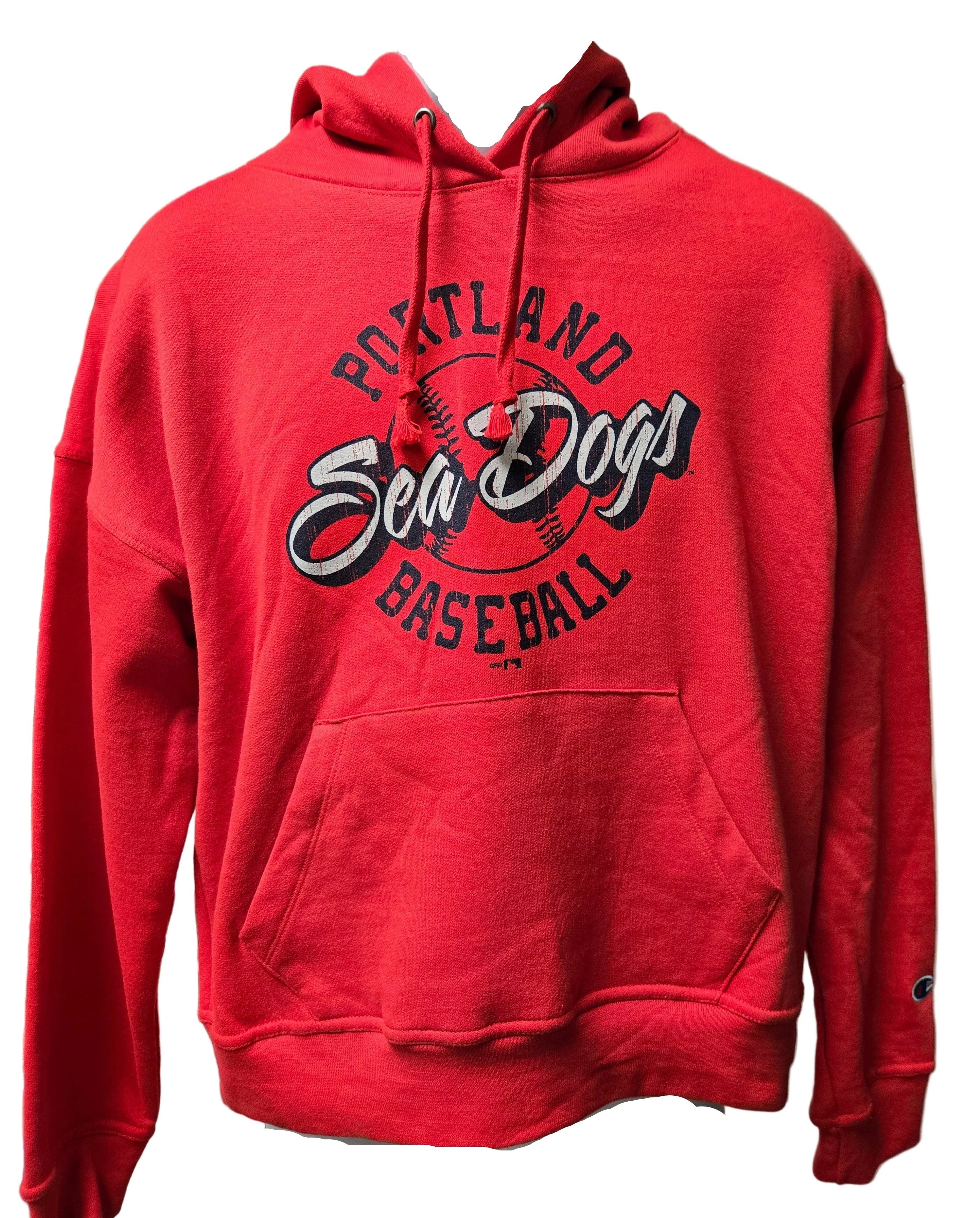 Portland Sea Dogs Women's Red Baseball Hoodie - Image 2