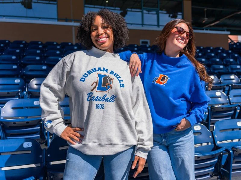 PRE-ORDER Durham Bulls Girl Tribe Grey Mockneck Crew - Image 3