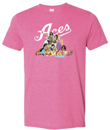 Reno Aces Adult Princess Theme Night Pink Tee