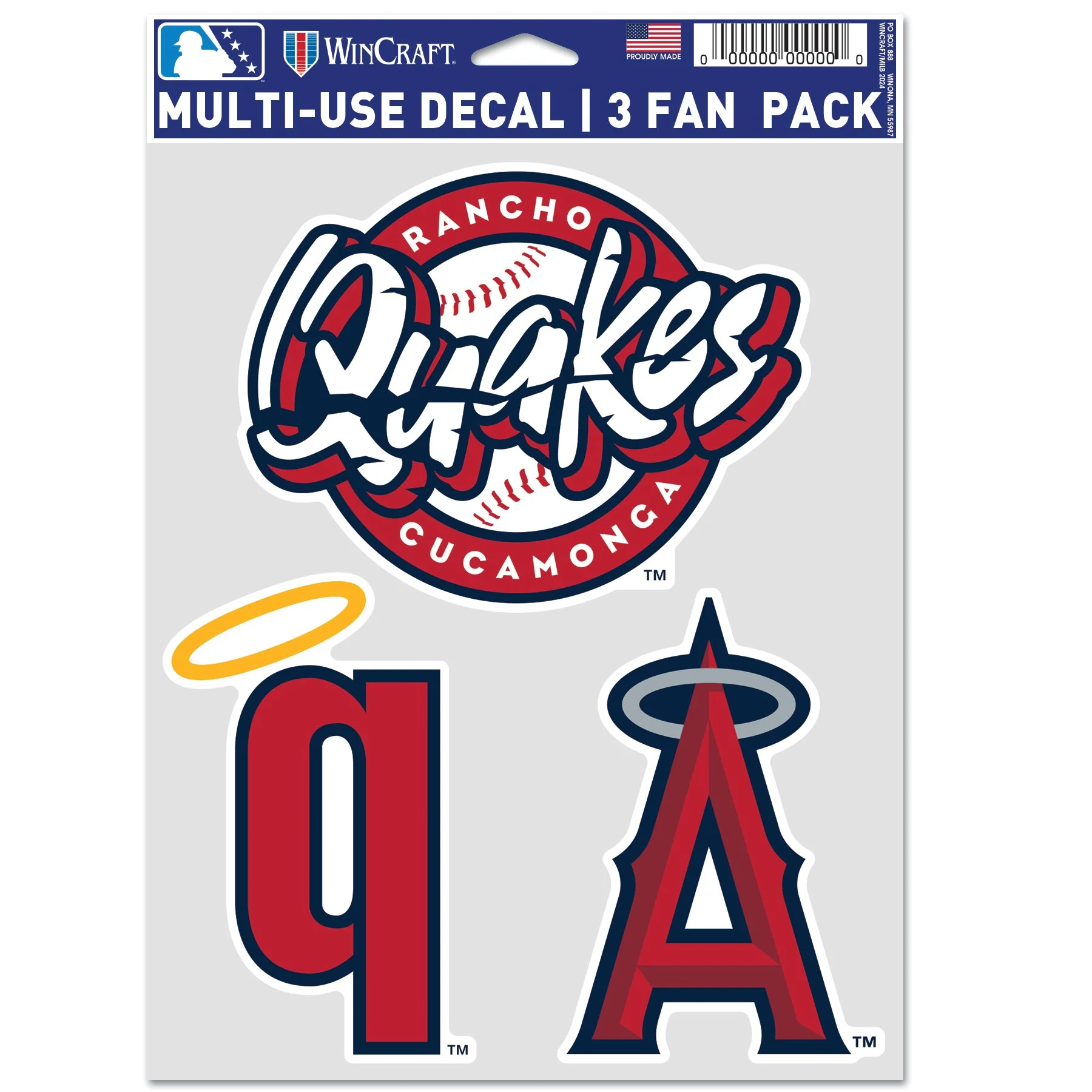 Rancho Cucamonga Quakes 3 Pack Multi Use Decals x LA