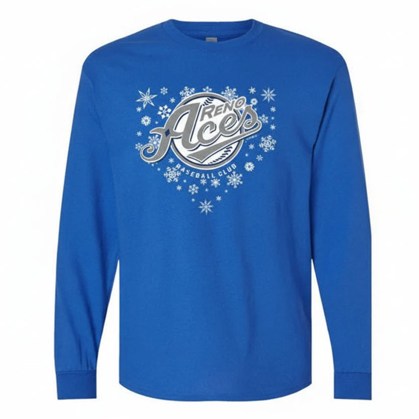 Reno Aces Home Plate Silver/Royal Long-sleeve Tee