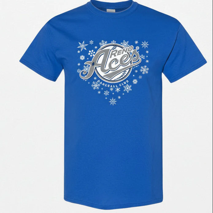 Reno Aces Winter Home Plate Silver/Royal Tee
