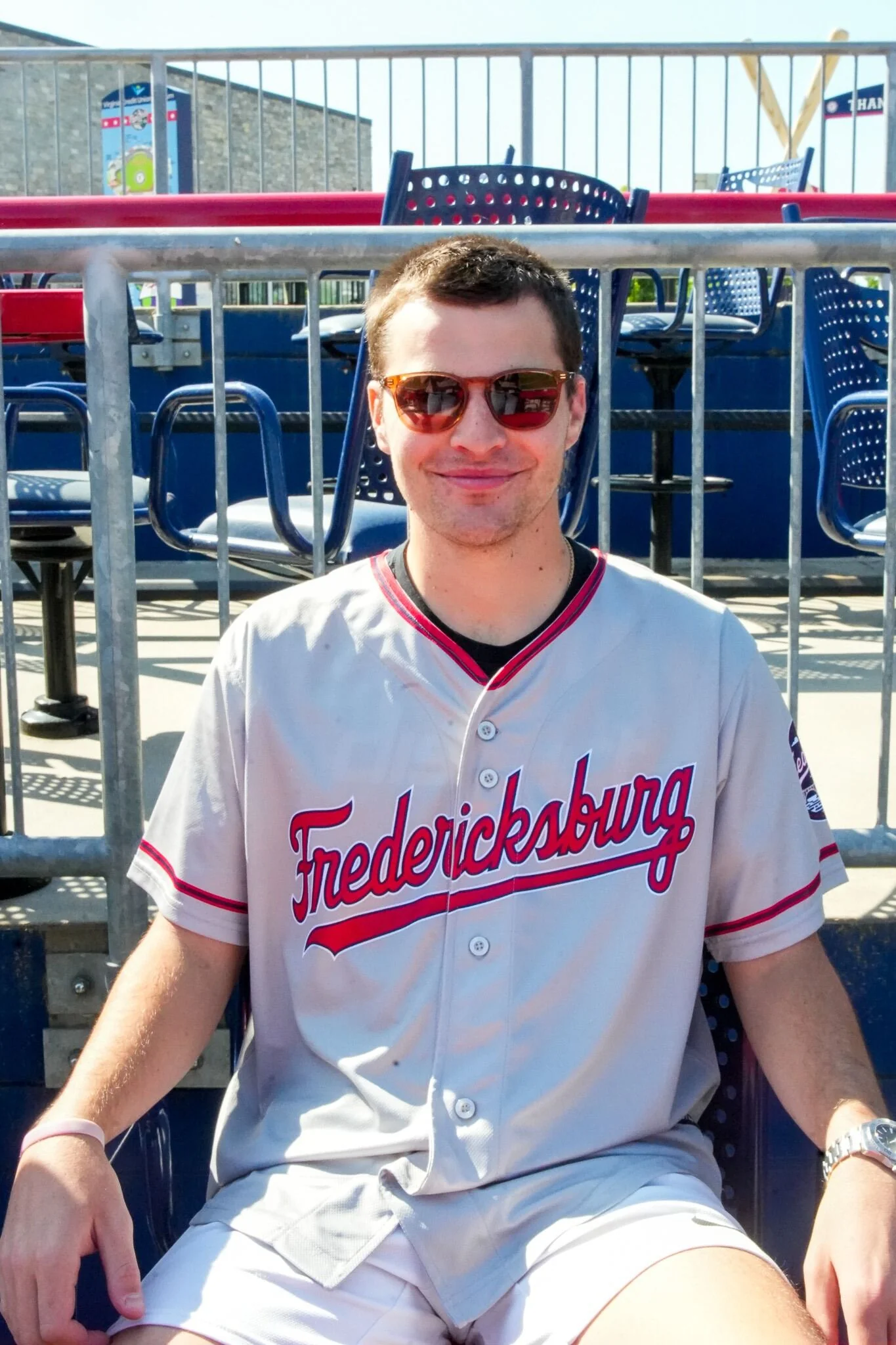 OT Sports Grey Fredericksburg Script Jersey
