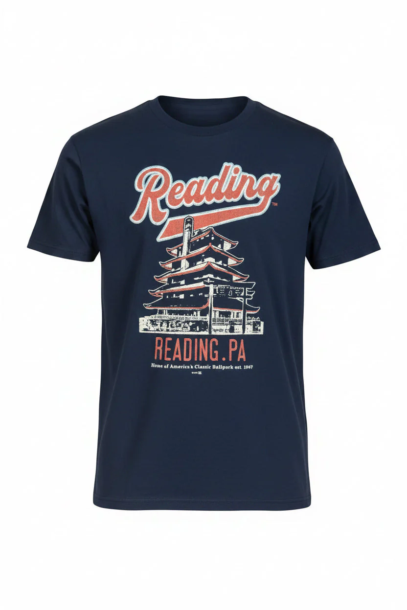 Retro Brand Navy Reading Pagoda T-Shirt