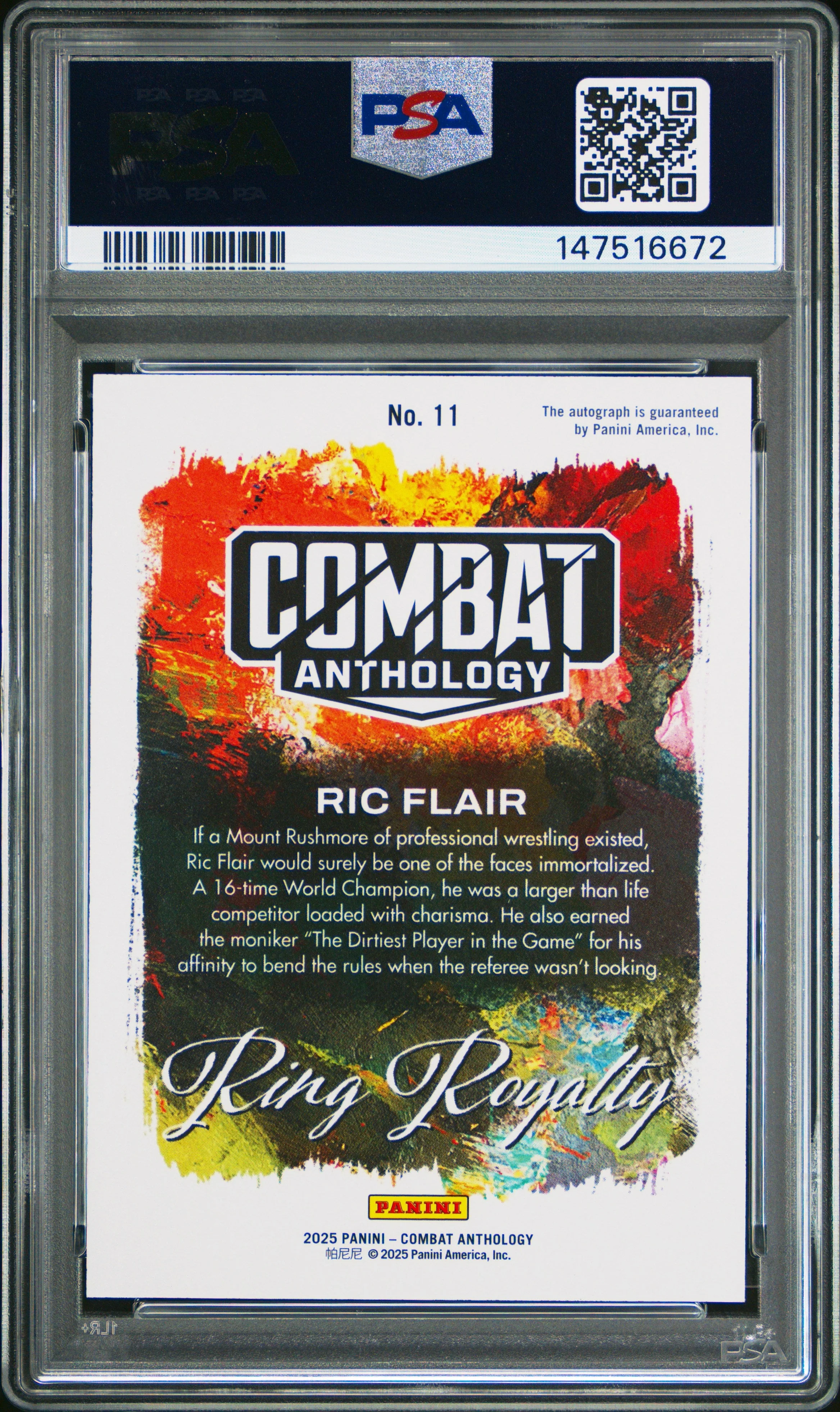 Ric Flair 2025 Panini Combat Anthology Ring Royal - Image 2