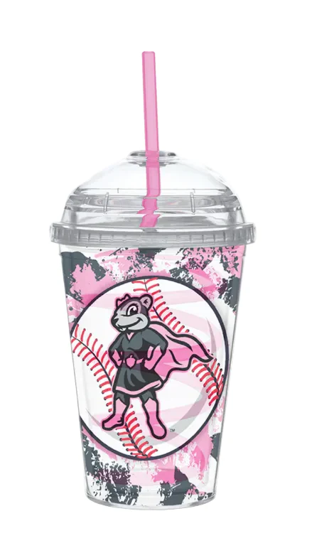 Richmond Flying Squirrels Nutasha 12oz Kids Tumbler w/ Swirly Straw