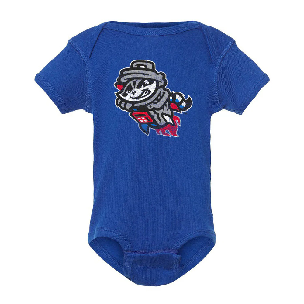 Rocket City Trash Pandas 108 Stitches Royal Primary Onesie