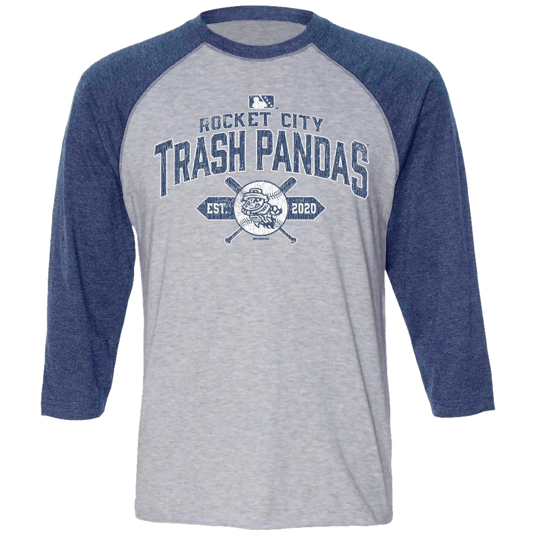 Rocket City Trash Pandas 3/4 Sleeve Nonesuch Raglan T-Shirt