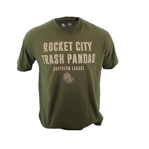 Rocket City Trash Pandas New Era 2026 Armed Forces Olive T-Shirt