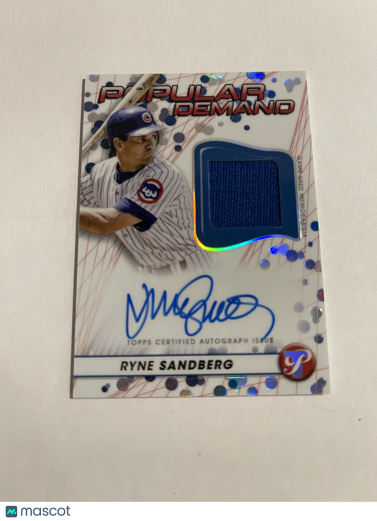 Ryne Sandberg 2023 Topps Pristine Popular Demand #DPAR-RS Autograph Relic