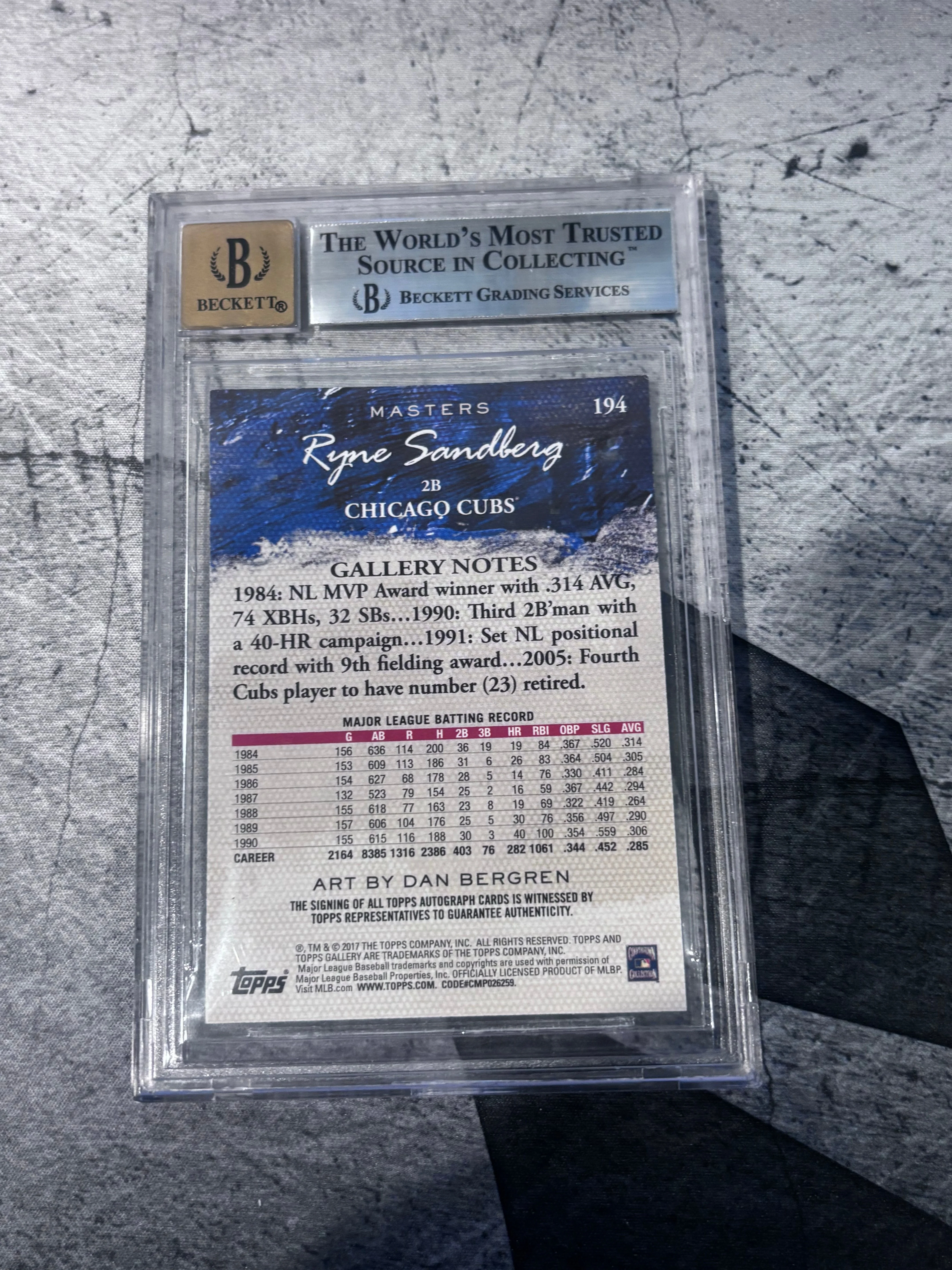 Ryne Sandberg SP 2017 Topps Gallery Autographs #1 - Image 2
