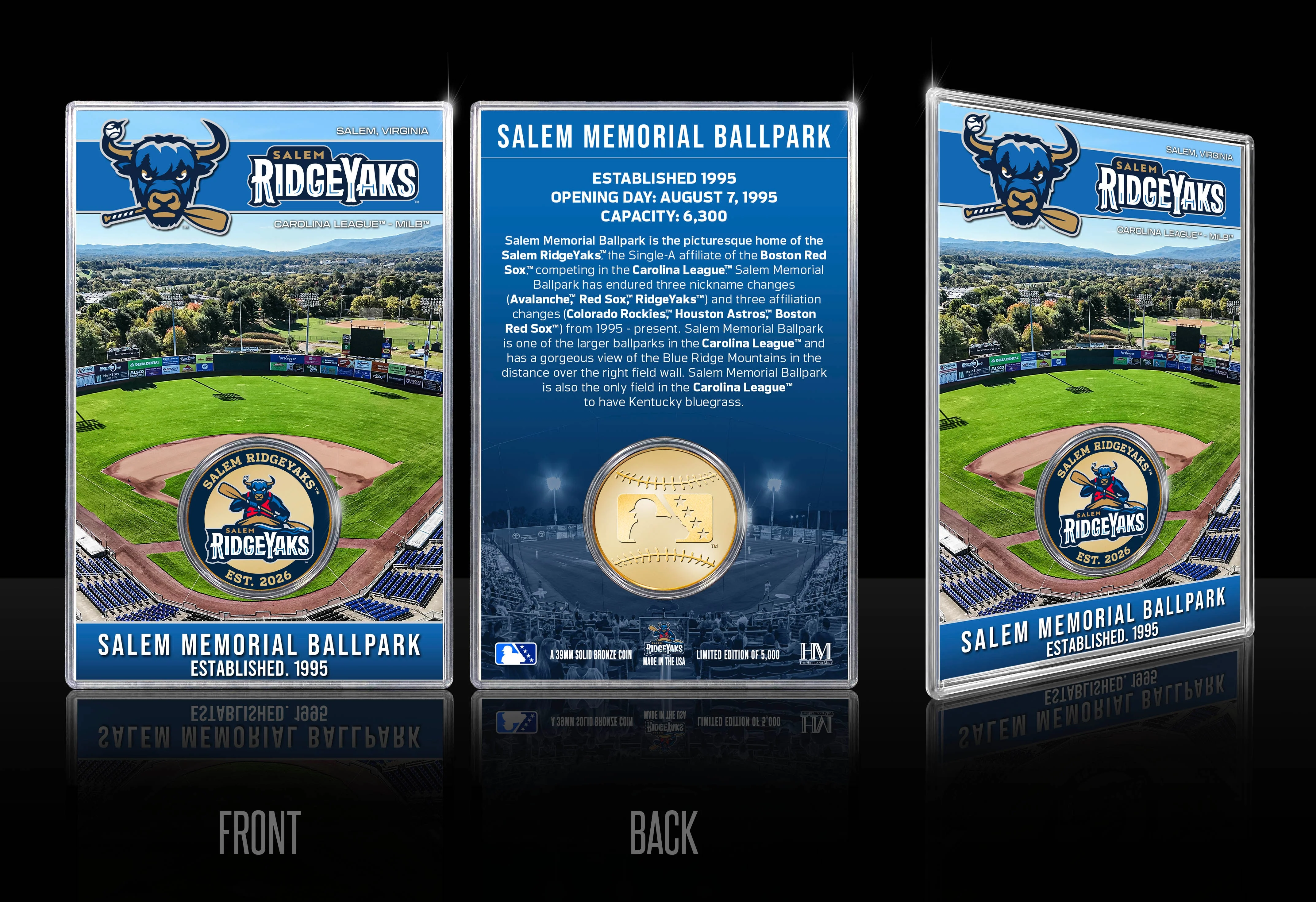 Salem RidgeYaks Inagural Season Commemorative Coin Card