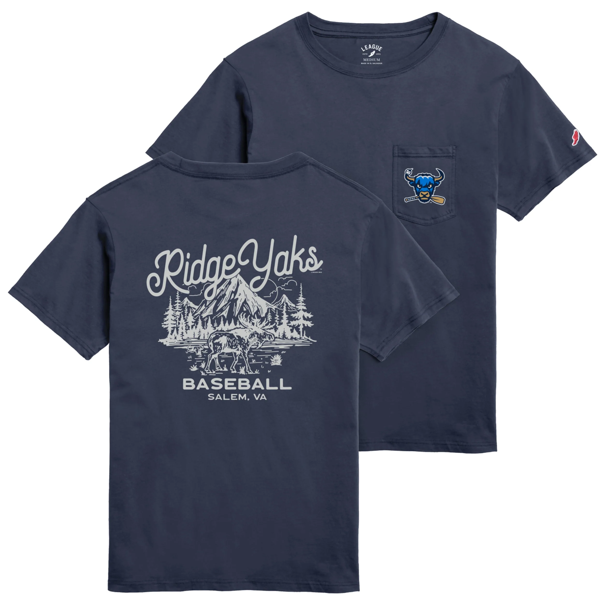 Salem RidgeYaks Nature Scene Navy SS Pocket Tee - Image 2