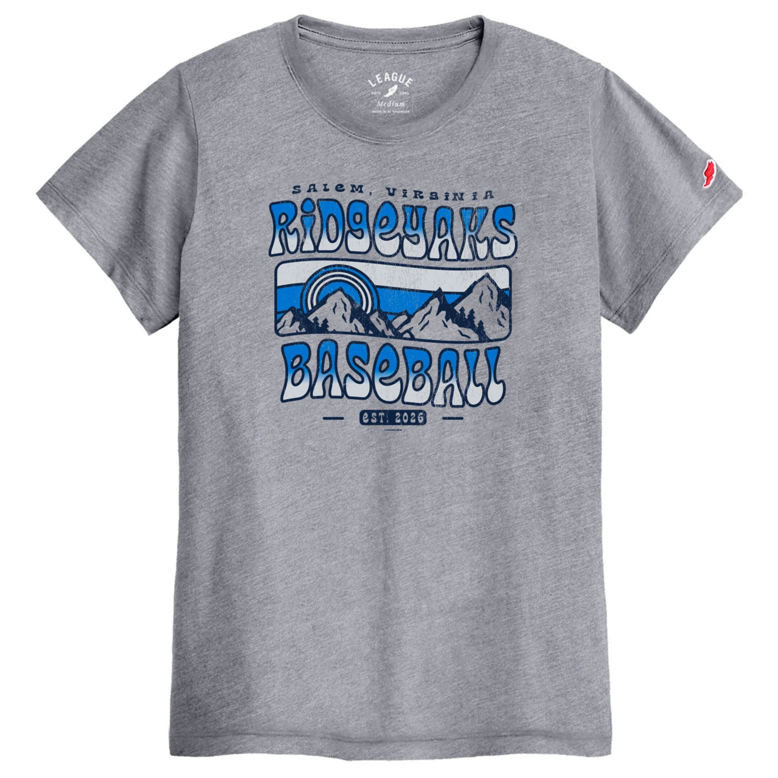 Salem RidgeYaks Womens Heather Grey Mountain Range SS Tee