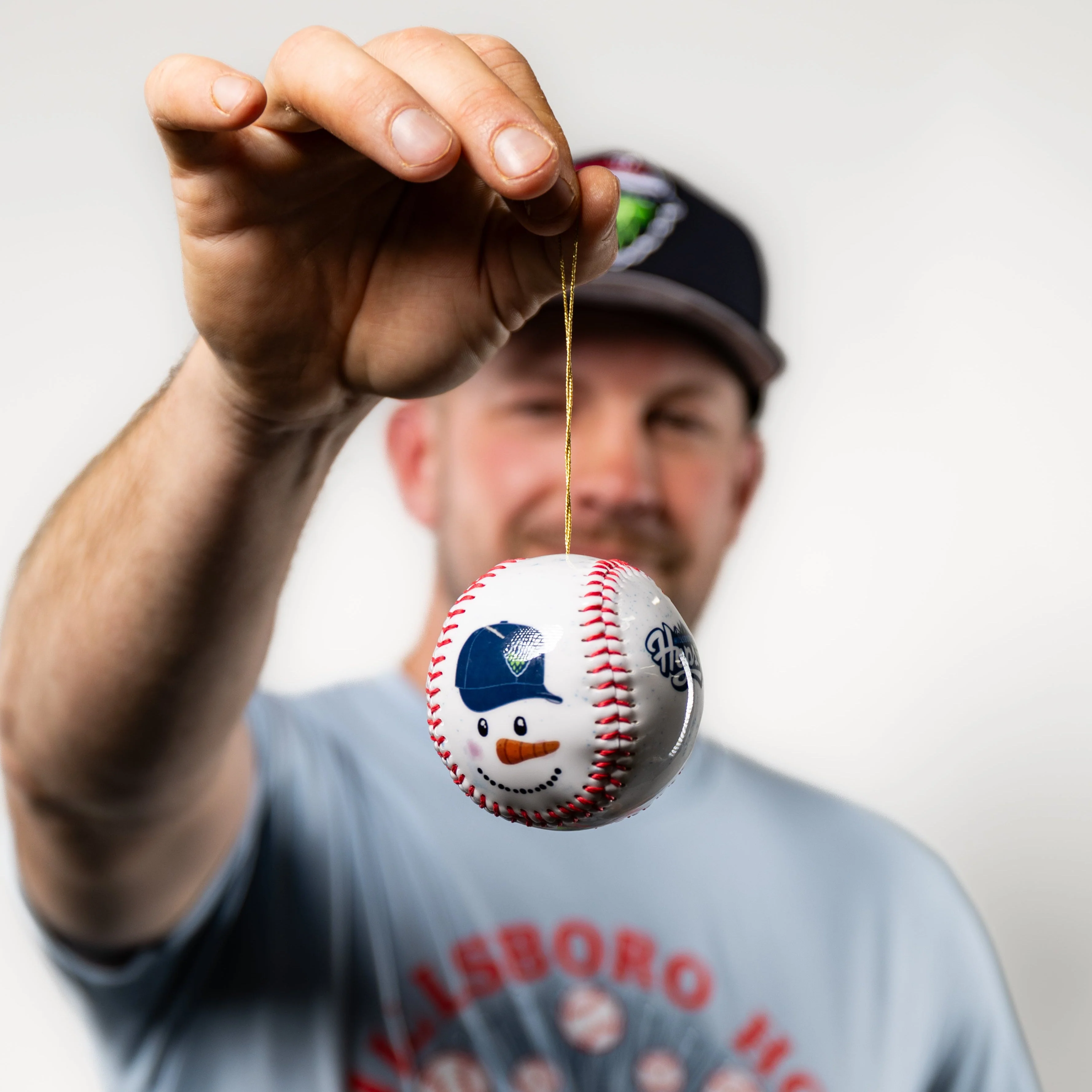 Snowman Baseball Ornament