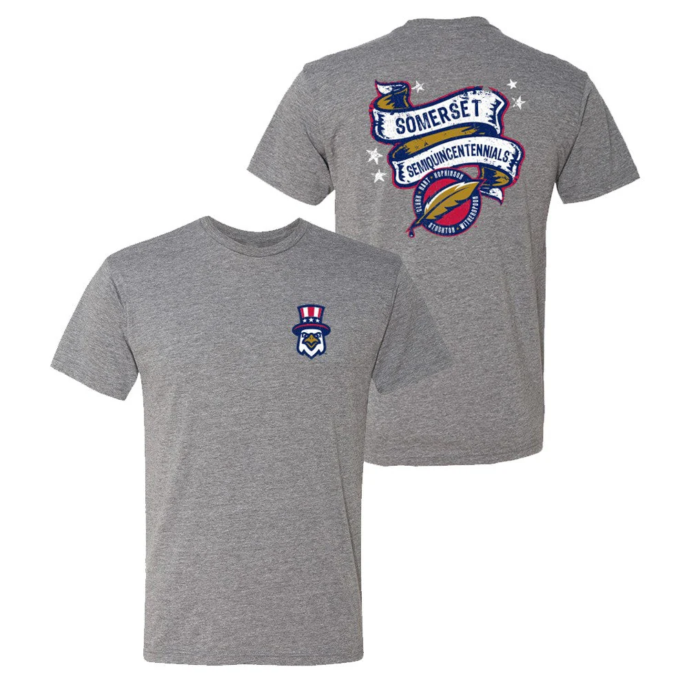 Somerset Patriots Adult Premium Heather Somerset Semiquincentennials Soft Style Rockabilly T-Shirt