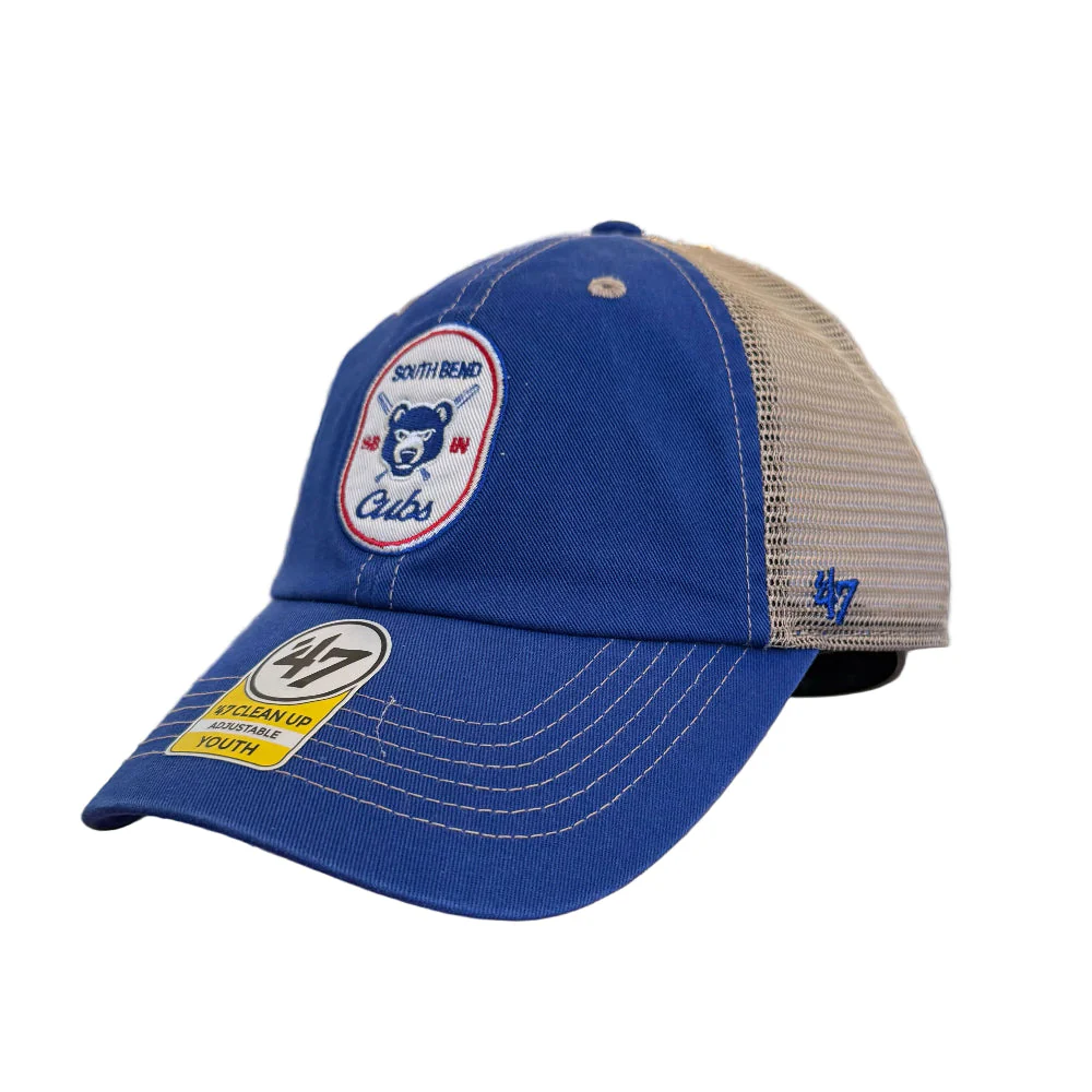 South Bend Cubs '47 Brand Youth Adjustable Crosspatch Trucker Cap