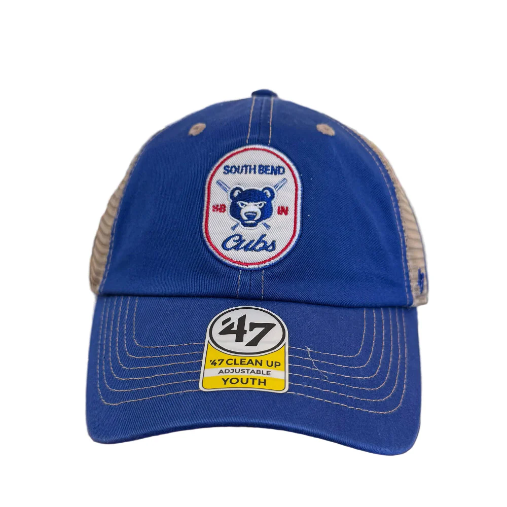 South Bend Cubs '47 Brand Youth Adjustable Crosspatch Trucker Cap - Image 2