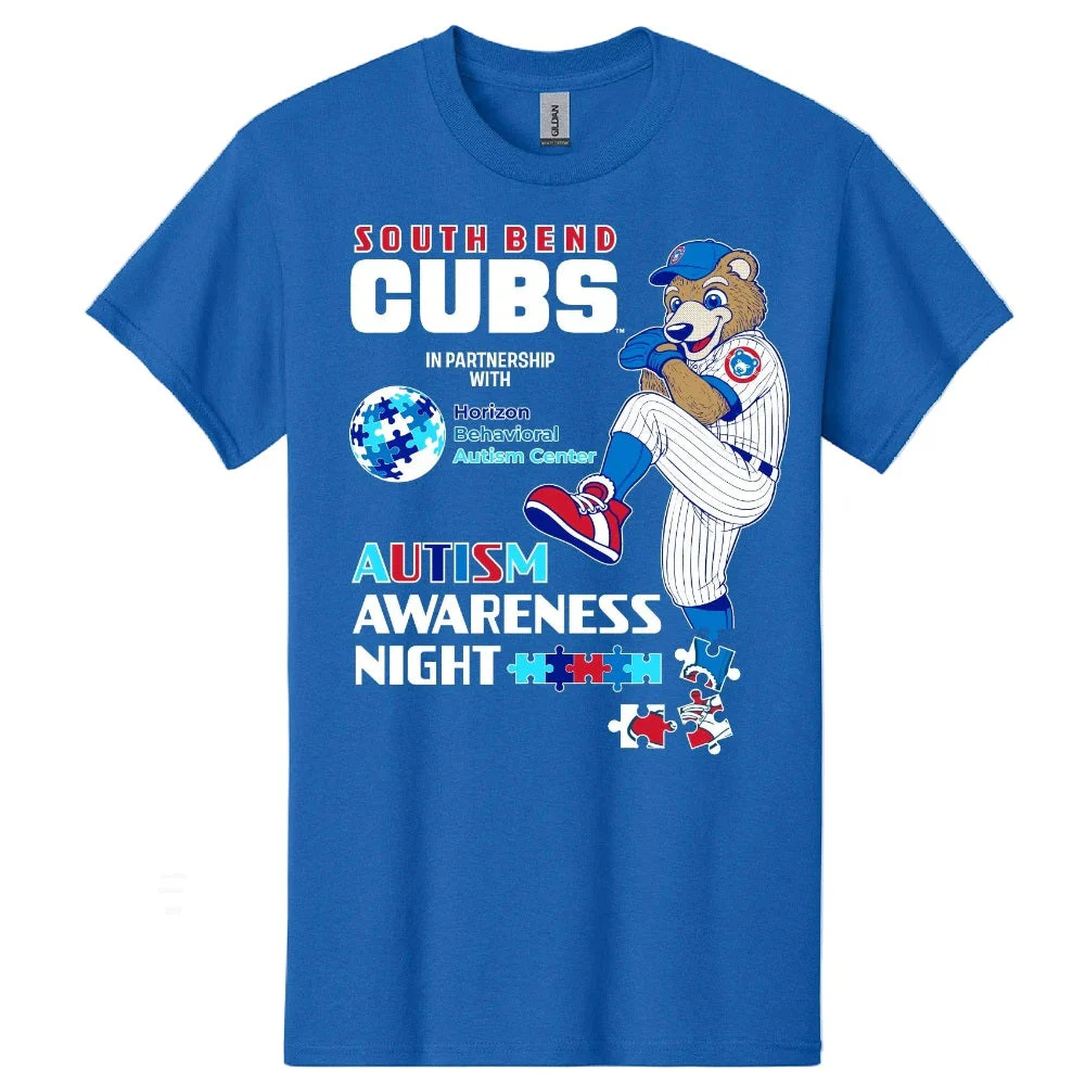 South Bend Cubs Autism Awareness T-Shirt 2026