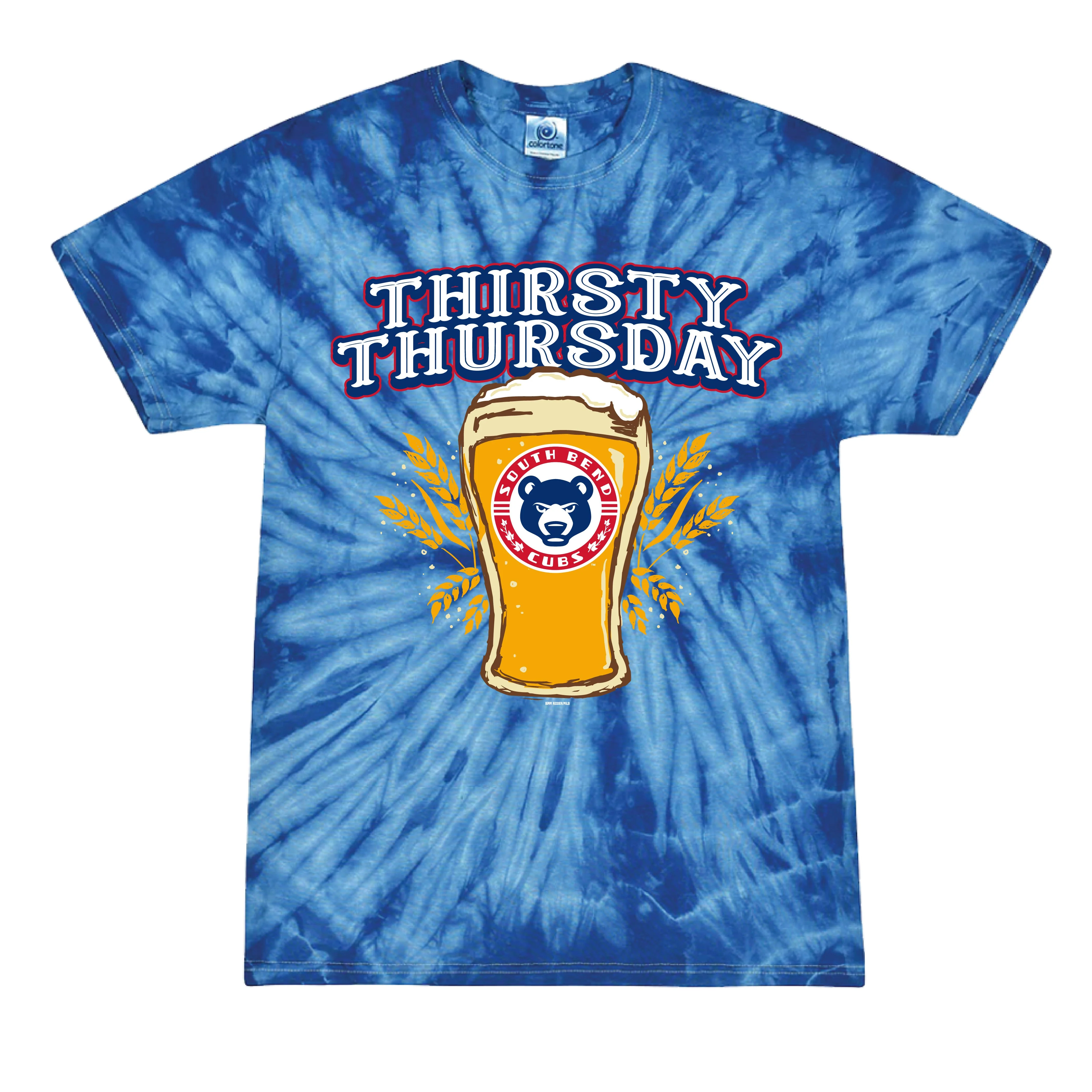 South Bend Cubs Men's Thirsty Thursday Tie-Dye T-shirt