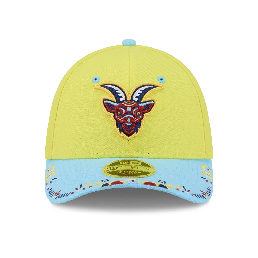 South Bend Cubs New Era 39Thirty M-Crown Stretch Fit Cabritos Maldichos Pattern Cap - Image 2