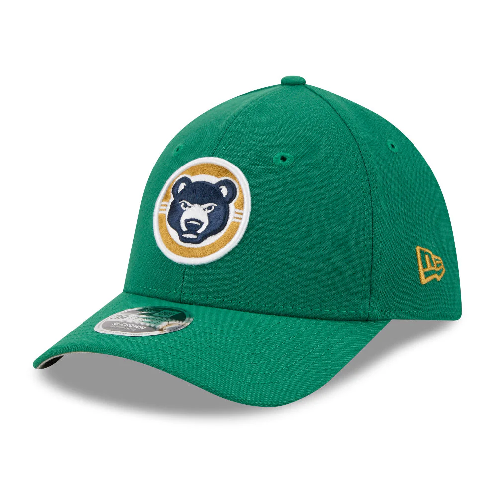 South Bend Cubs New Era 39Thirty Stretch-Fit 2026 Green Theme Night Cap