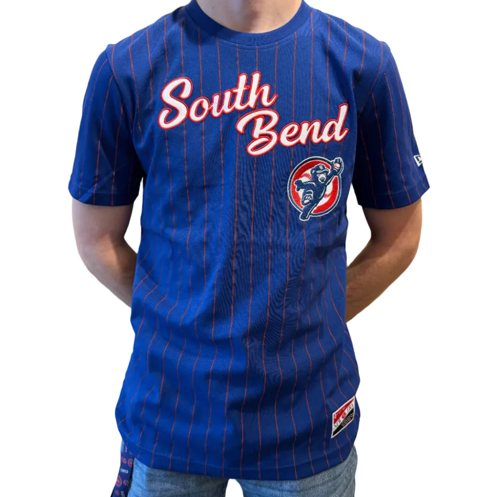 South Bend Cubs New Era Men's Pinstripe T-shirt