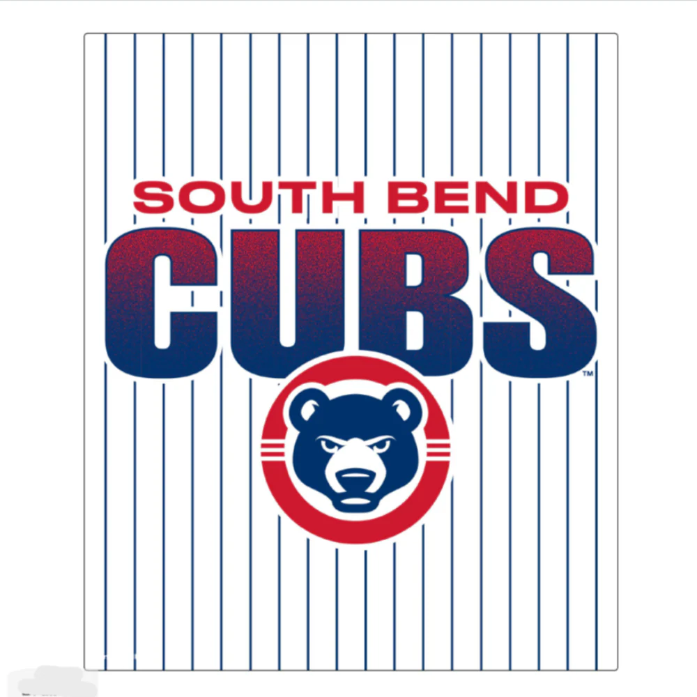 South Bend Cubs Pinstripe 50x60 Fleece Blanket