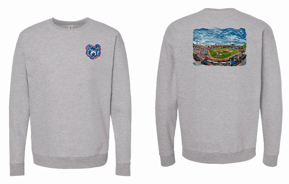South Bend Cubs Storm Striker Stadium Art Crewneck Sweatshirt
