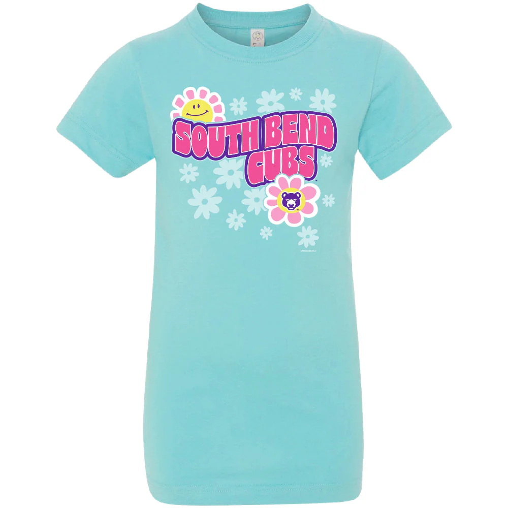 South Bend Cubs Youth Girls Flower T-shirt