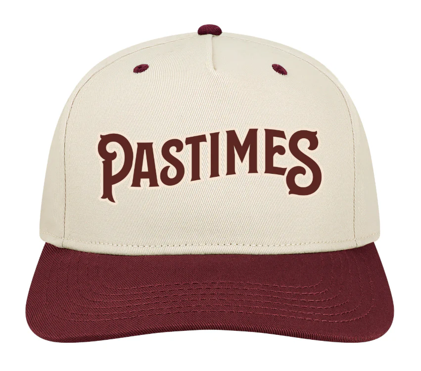 Spartanburg Pastimes Stone & Maroon Adjustable "Pastimes Wordmark" HTA Hat