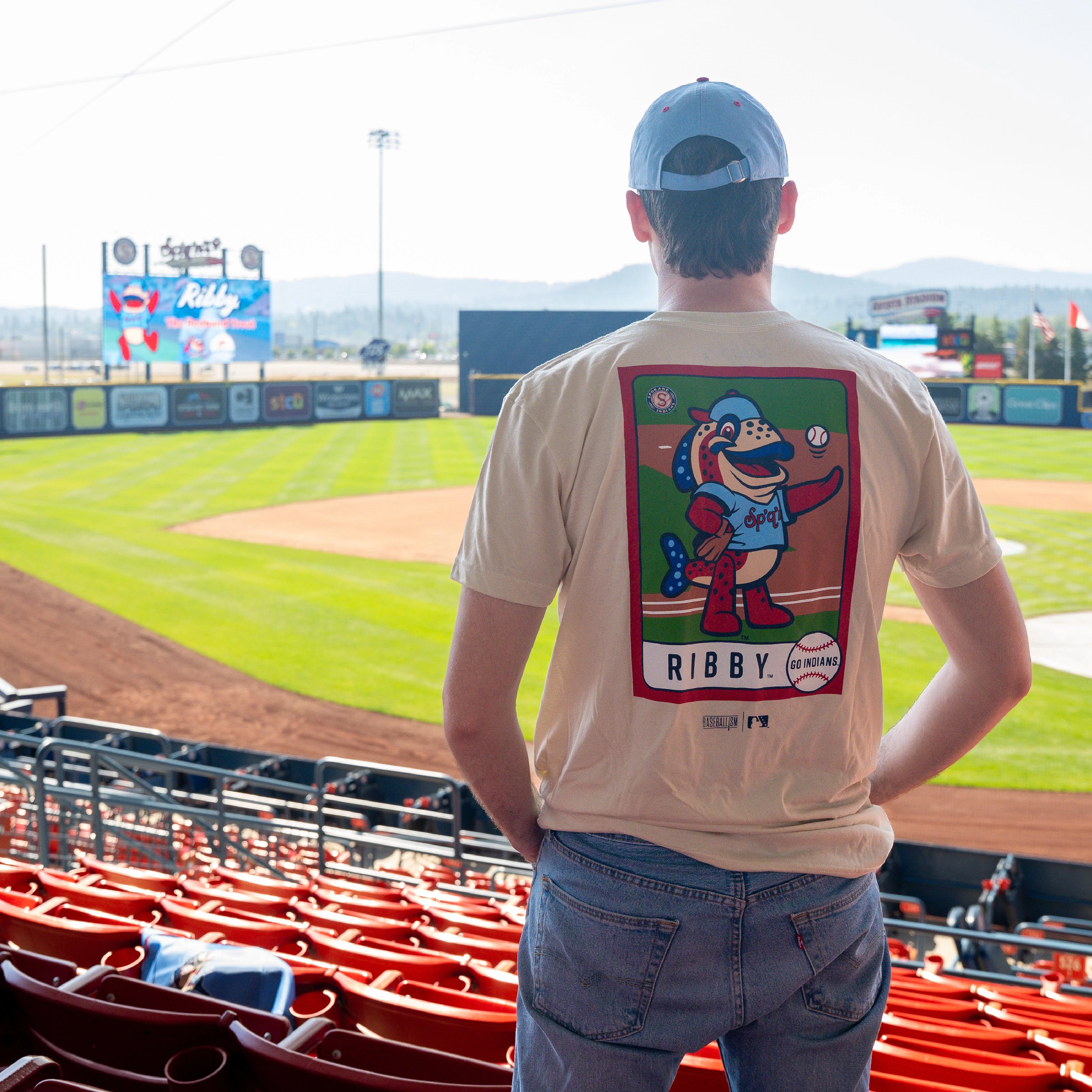 Spokane Indians Baseballism RIBBY the Redband Trout Card Tee - Image 2