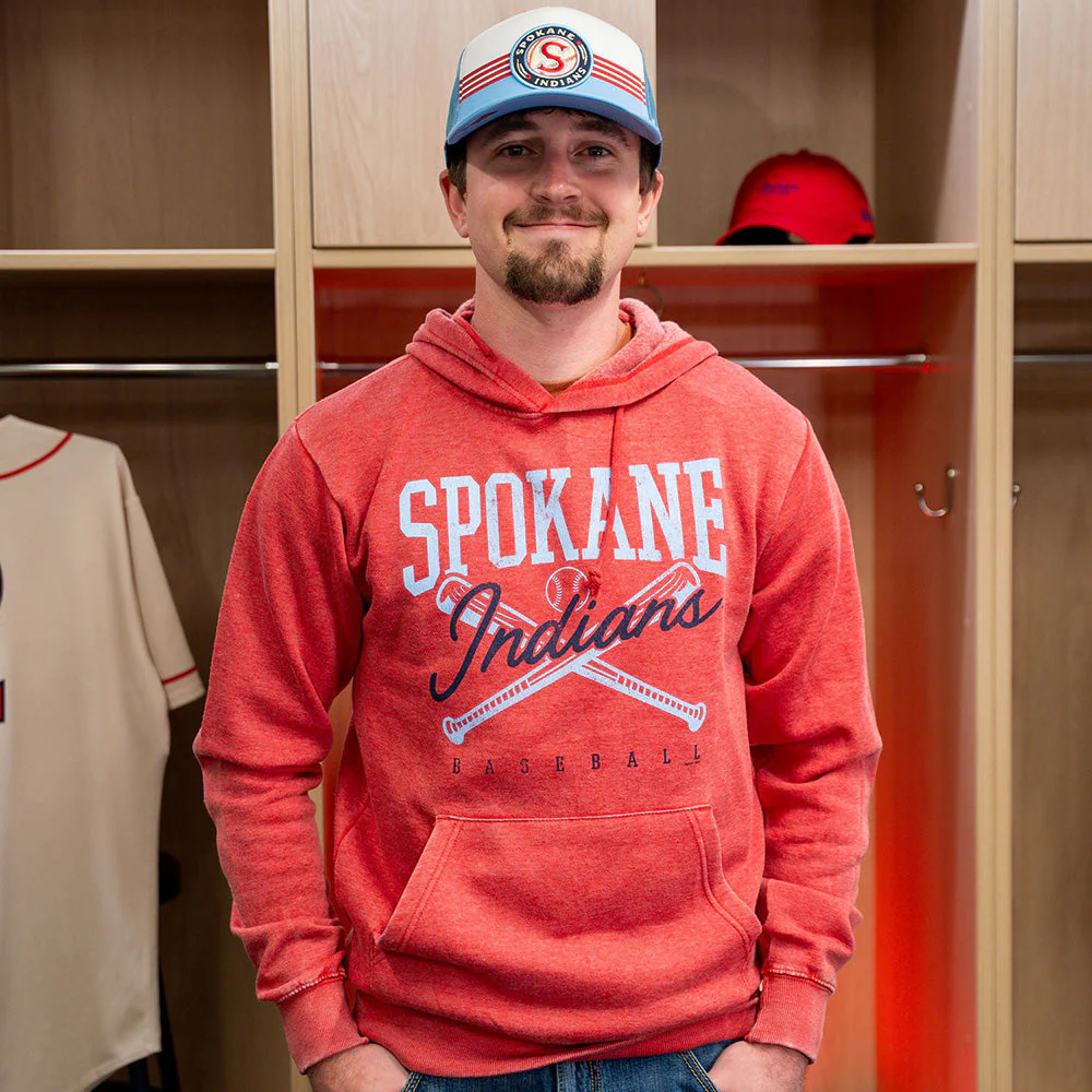 Spokane Indians Heather True Red Fleece Hoodie - Image 2