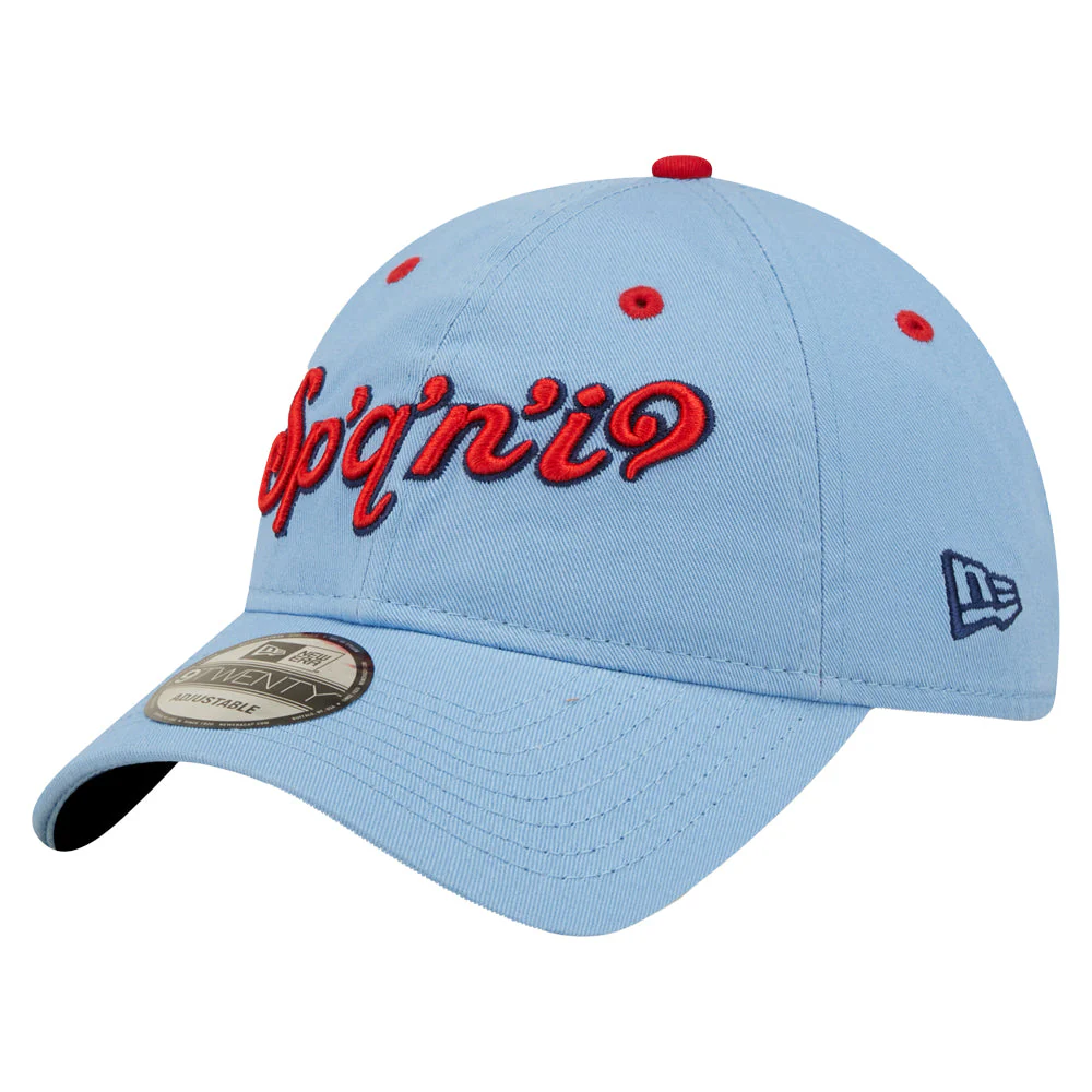 Spokane Indians Kids Sky Blue Salish Script Adj Cap