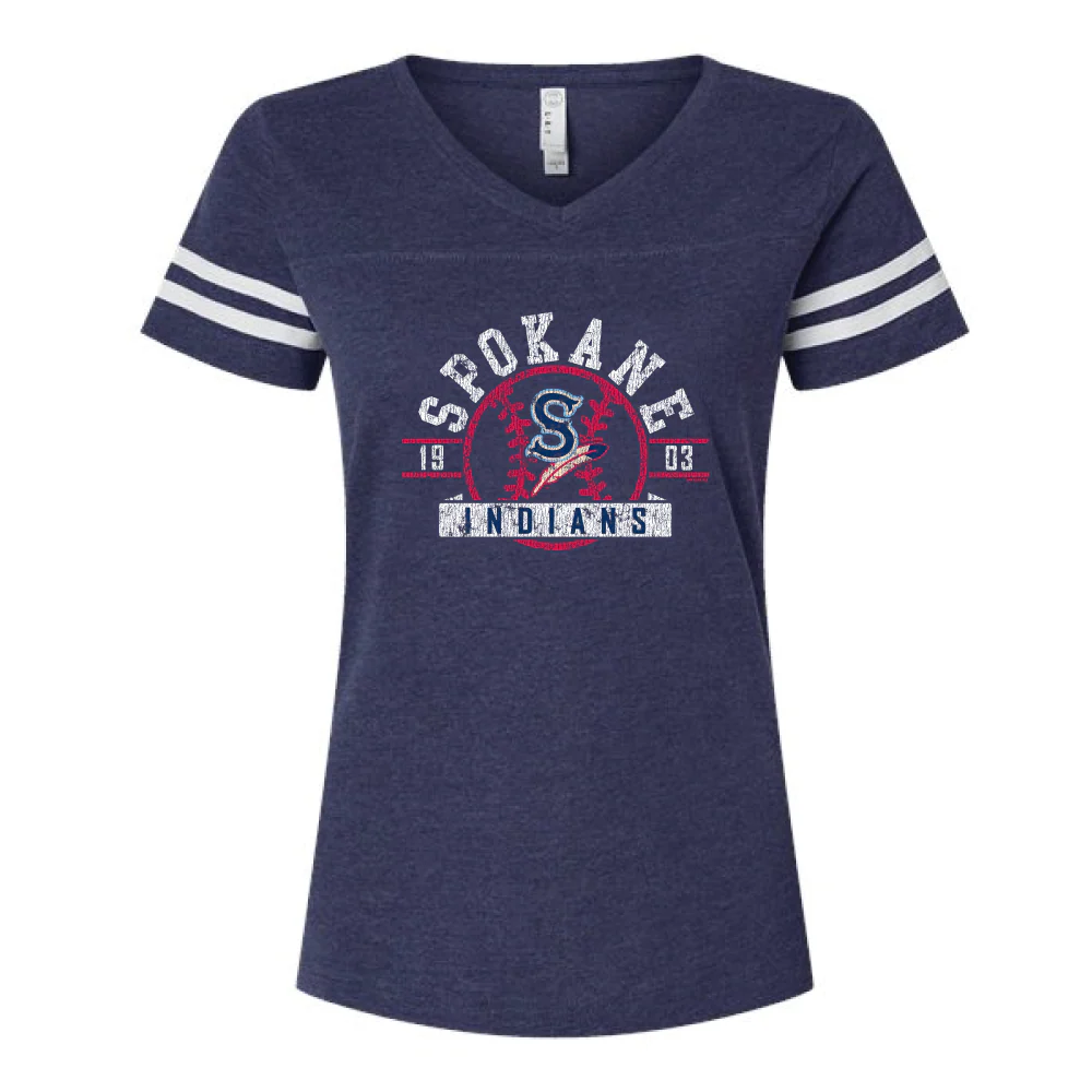 Spokane Indians Ladies Bamba Vintage Navy Sporty Tee