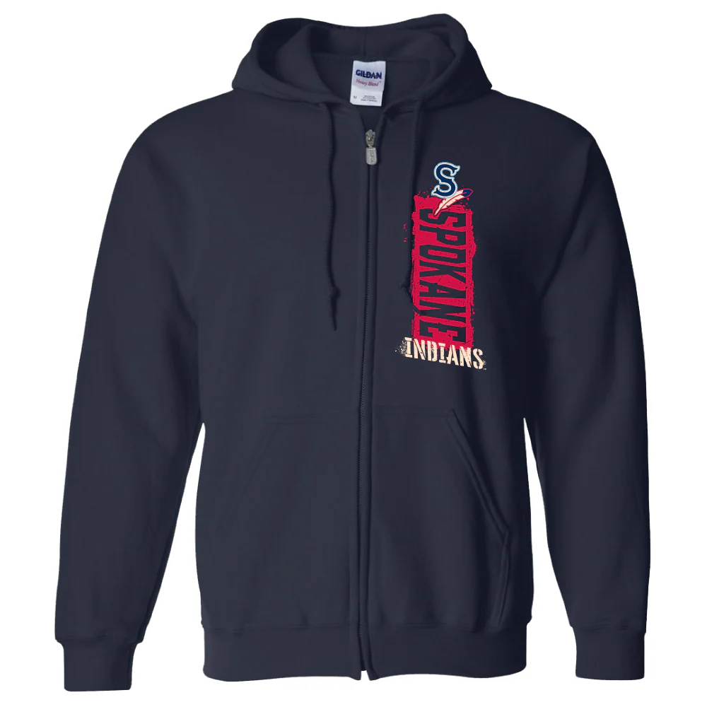 Spokane Indians Navy Reno Full-Zip Hooded Sweatshirt