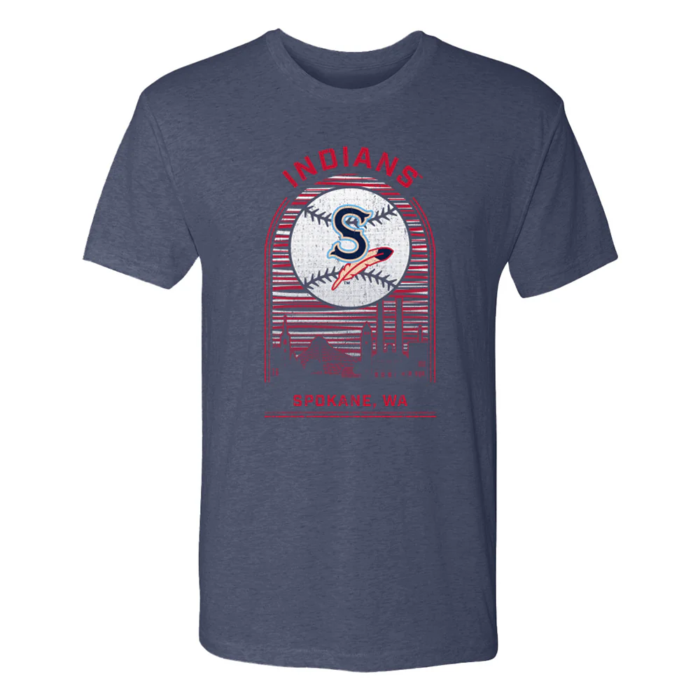 Spokane Indians Navy Spokane Skyline Tee
