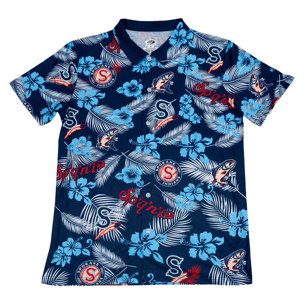 Spokane Indians Redband Hawaiian Button Up Shirt