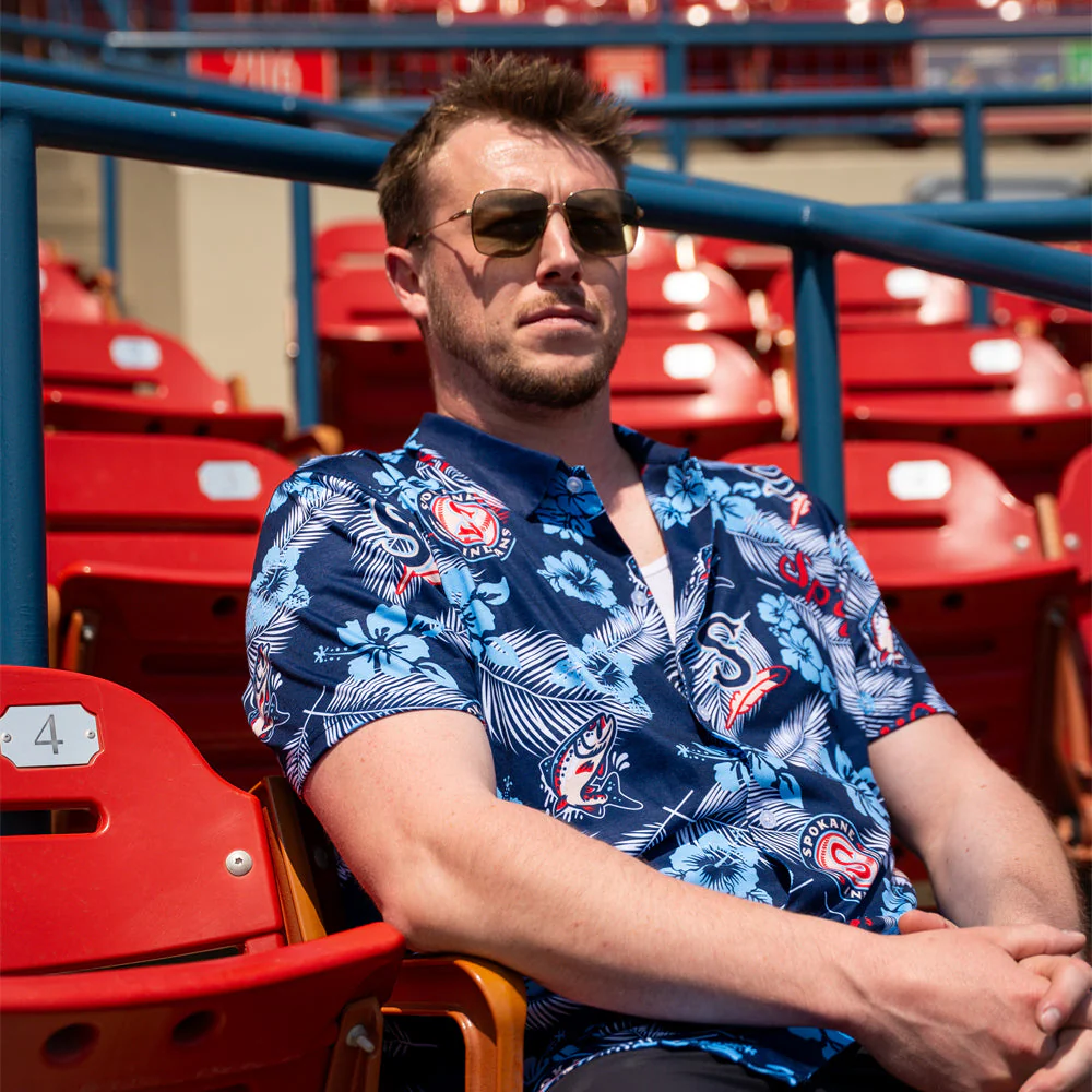 Spokane Indians Redband Hawaiian Button Up Shirt - Image 2