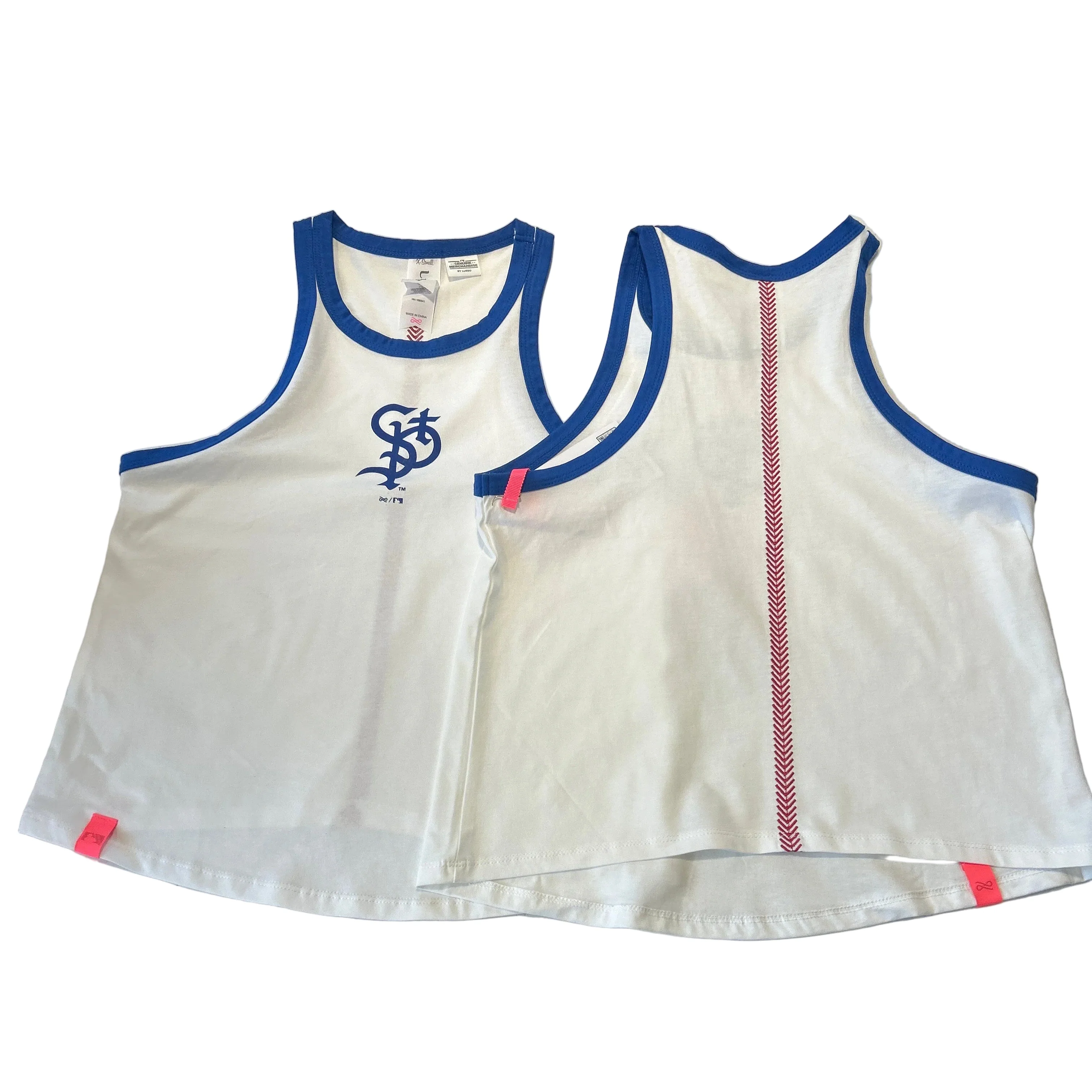 St. Paul Saints Womens Lusso June Baseball Stitch Ringer Tank