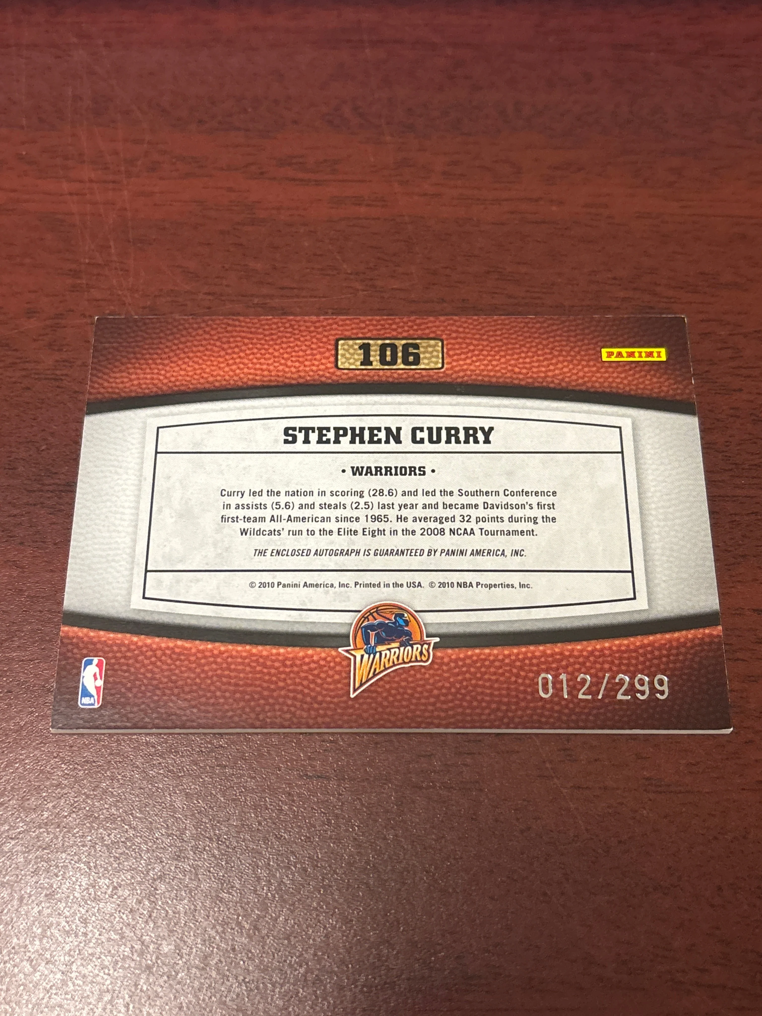 Stephen Curry 2009-2010 Panini Timeless Treasures - Image 2