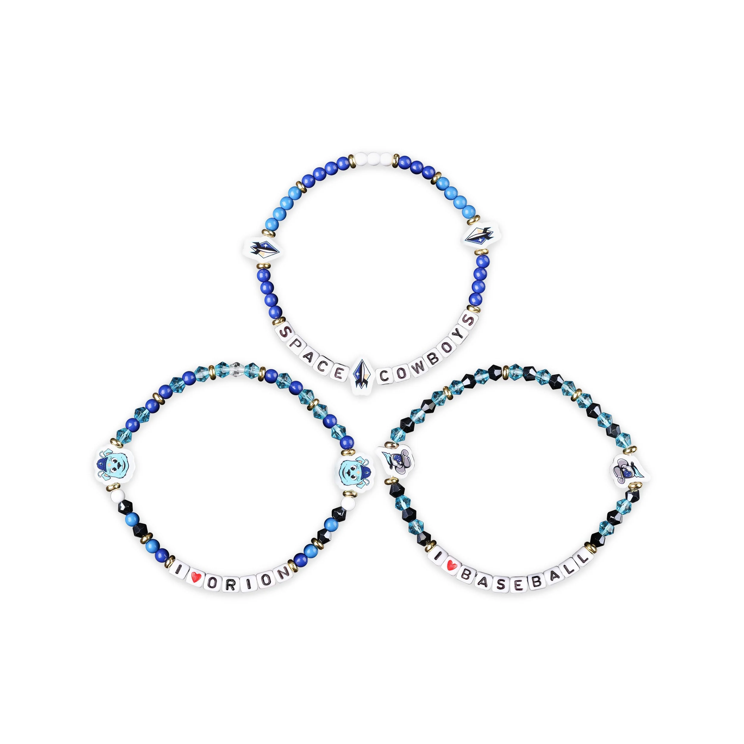 Sugar Land Space Cowboys Forever Collectibles Bracelet Friendship 3pk - Image 2