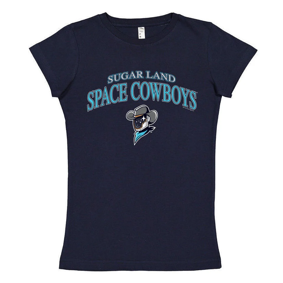 Sugar Land Space Cowboys Soft as a Grape Women's Tee Fine Jersey Navy