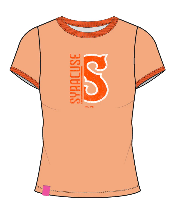 Syracuse Mets Lusso Orange Ladies Ringer Tee